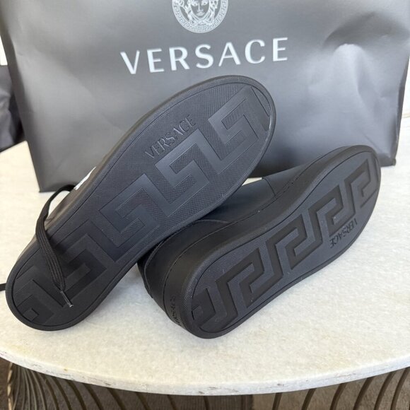 Versace Medusa Black Leather Men\'s Sneaker Shoe, 1013377, 45.5 main image 11